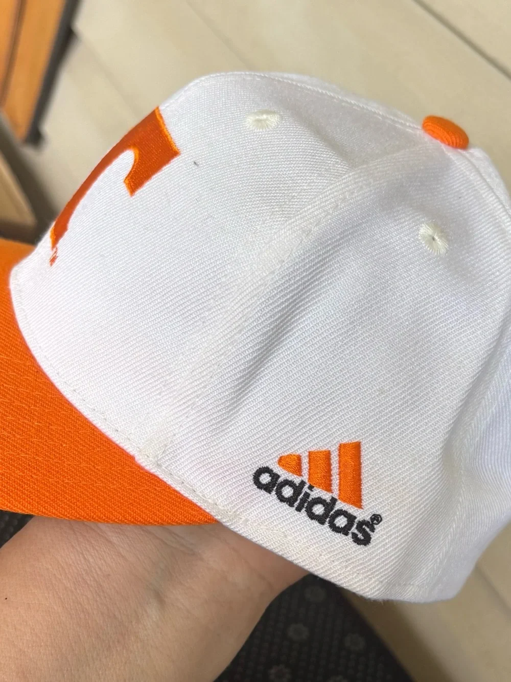 adidas White and Orange Team T Baseball Cap